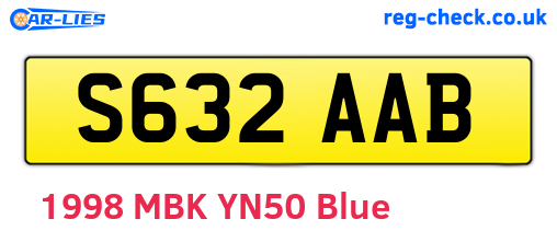 S632AAB are the vehicle registration plates.