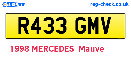 R433GMV are the vehicle registration plates.