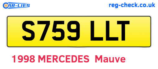 S759LLT are the vehicle registration plates.