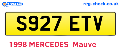 S927ETV are the vehicle registration plates.