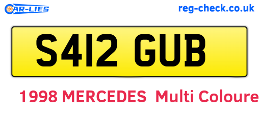S412GUB are the vehicle registration plates.