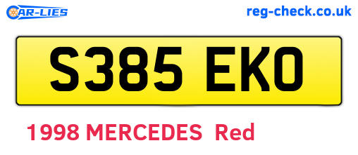 S385EKO are the vehicle registration plates.