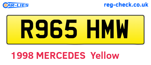 R965HMW are the vehicle registration plates.