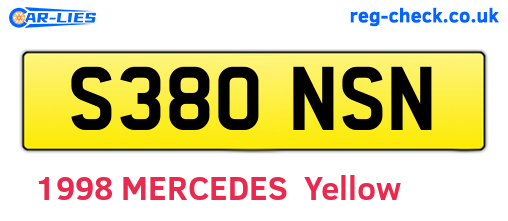 S380NSN are the vehicle registration plates.