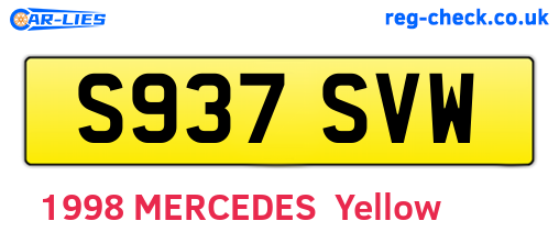 S937SVW are the vehicle registration plates.