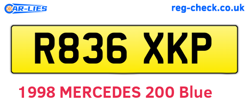 R836XKP are the vehicle registration plates.