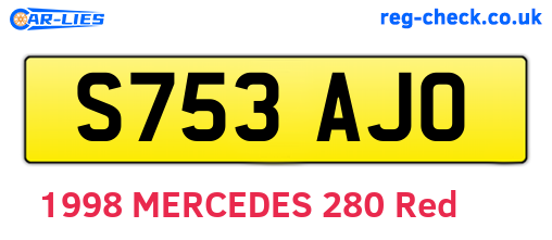 S753AJO are the vehicle registration plates.