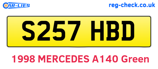 S257HBD are the vehicle registration plates.