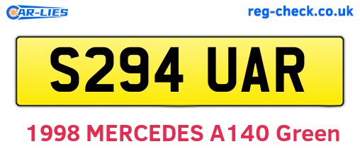 S294UAR are the vehicle registration plates.