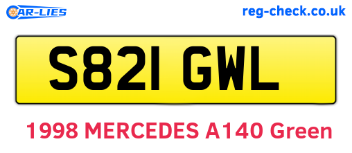 S821GWL are the vehicle registration plates.