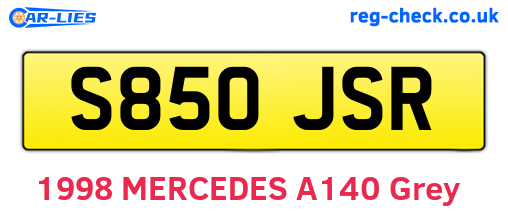 S850JSR are the vehicle registration plates.