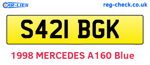 S421BGK are the vehicle registration plates.