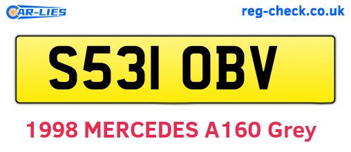 S531OBV are the vehicle registration plates.