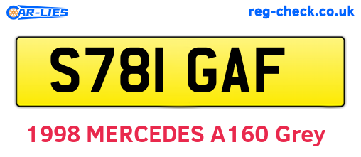 S781GAF are the vehicle registration plates.