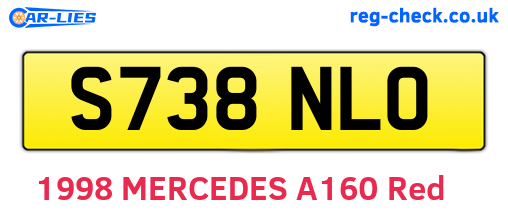 S738NLO are the vehicle registration plates.