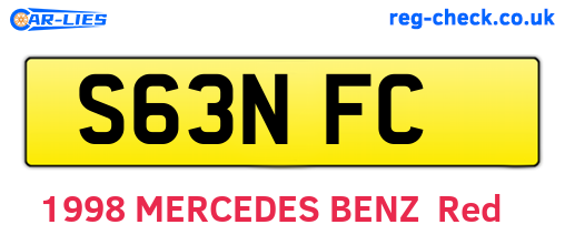 S63NFC are the vehicle registration plates.