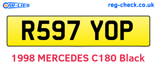 R597YOP are the vehicle registration plates.