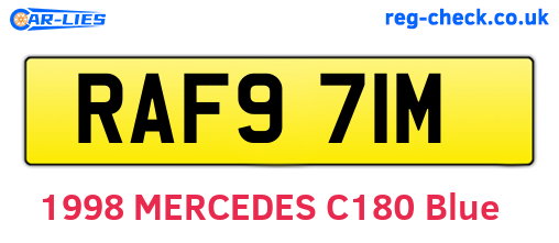 RAF971M are the vehicle registration plates.