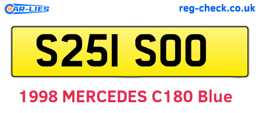 S251SOO are the vehicle registration plates.