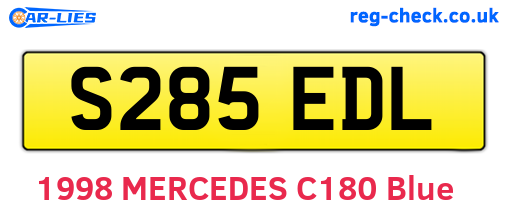S285EDL are the vehicle registration plates.
