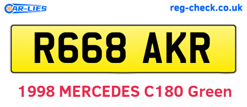 R668AKR are the vehicle registration plates.