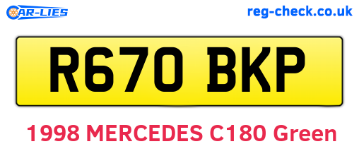 R670BKP are the vehicle registration plates.