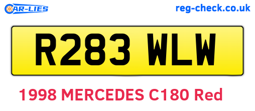 R283WLW are the vehicle registration plates.