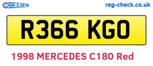 R366KGO are the vehicle registration plates.