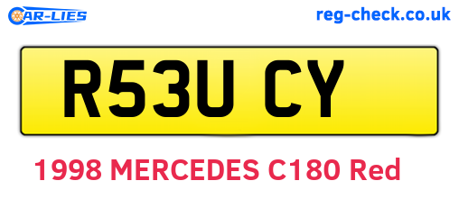R53UCY are the vehicle registration plates.
