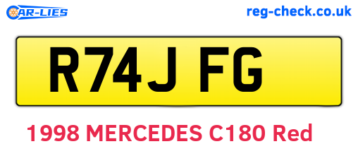 R74JFG are the vehicle registration plates.