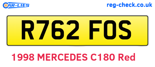 R762FOS are the vehicle registration plates.