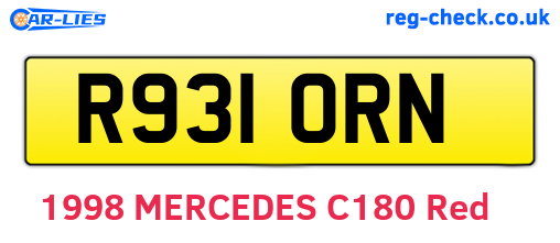 R931ORN are the vehicle registration plates.