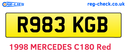 R983KGB are the vehicle registration plates.