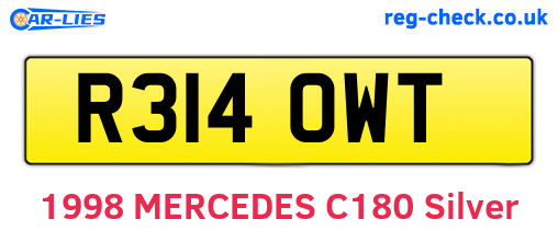 R314OWT are the vehicle registration plates.
