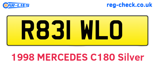 R831WLO are the vehicle registration plates.