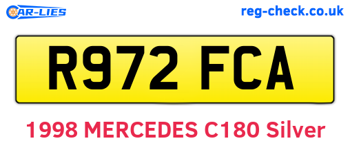 R972FCA are the vehicle registration plates.
