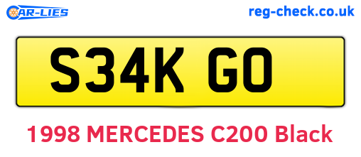 S34KGO are the vehicle registration plates.