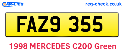 FAZ9355 are the vehicle registration plates.