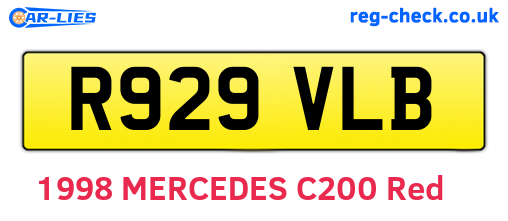 R929VLB are the vehicle registration plates.