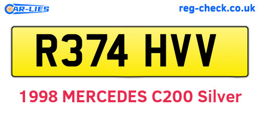 R374HVV are the vehicle registration plates.