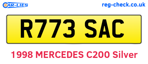 R773SAC are the vehicle registration plates.