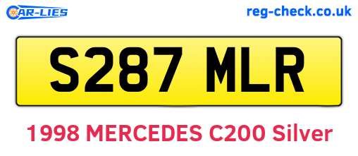 S287MLR are the vehicle registration plates.