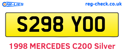 S298YOO are the vehicle registration plates.