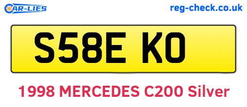 S58EKO are the vehicle registration plates.