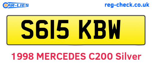 S615KBW are the vehicle registration plates.