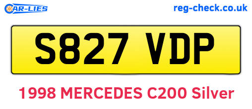 S827VDP are the vehicle registration plates.