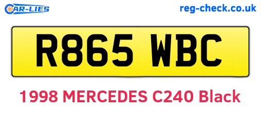 R865WBC are the vehicle registration plates.
