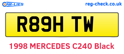 R89HTW are the vehicle registration plates.