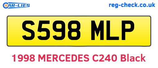 S598MLP are the vehicle registration plates.