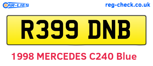 R399DNB are the vehicle registration plates.